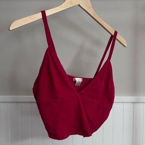 Red Crop tank top, Size Large.